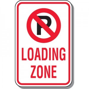 No Parking Loading Zone with Symbol Sign